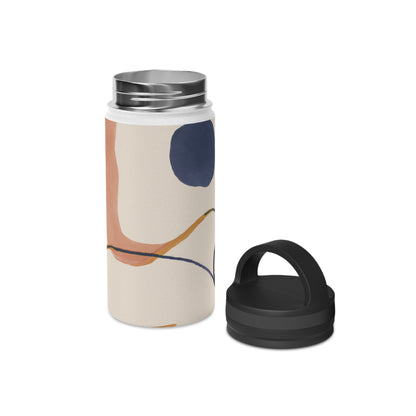 "Geometric Contrast: Exploring Color Through Geometry" - The Alien Stainless Steel Water Bottle, Handle Lid