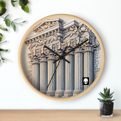 "3D Wall Columns: An Architectural Artpiece" - The Alien Wall Clock Trompe-l'oeil Style