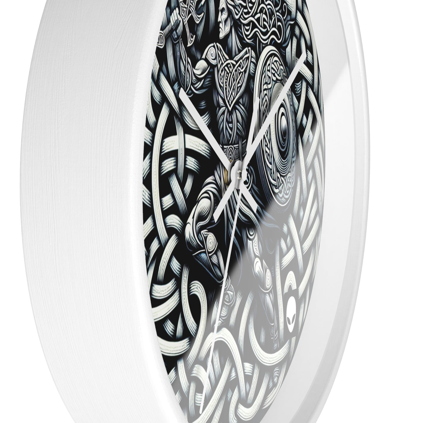 "Celtic Knight: Sword & Shield in Ancient Knots" - The Alien Wall Clock Celtic Art Style