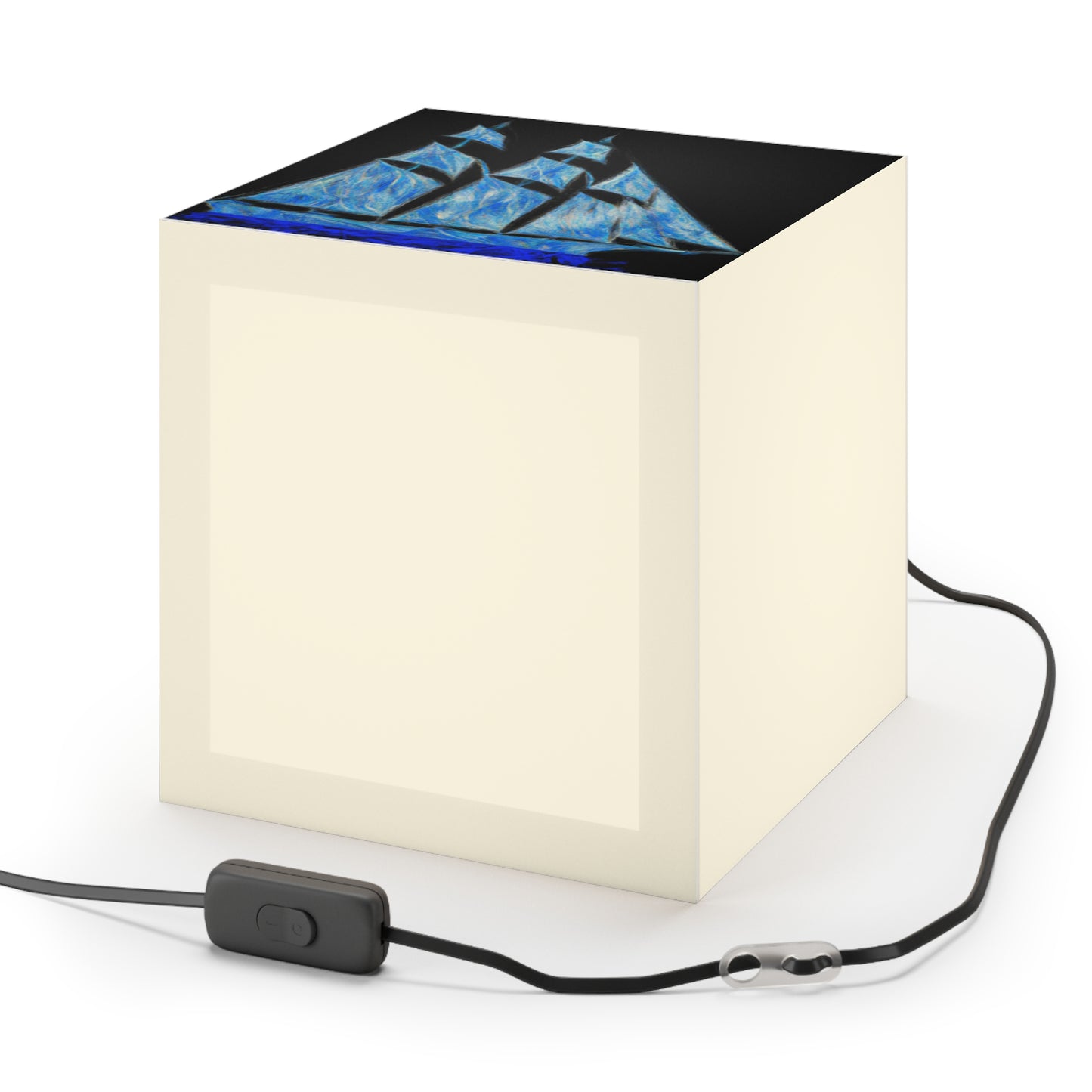 "El velero azul y las velas blancas: Una aventura de libertad en el mar" - The Alien Light Cube Lamp