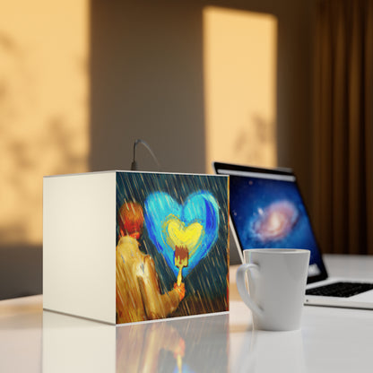 "Life-size Love in a Stormy Sky" - The Alien Light Cube Lamp