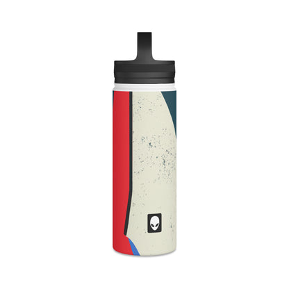 "Abstract Expressionism: Exploring Lines and Shapes" - The Alien Stainless Steel Water Bottle, Handle Lid