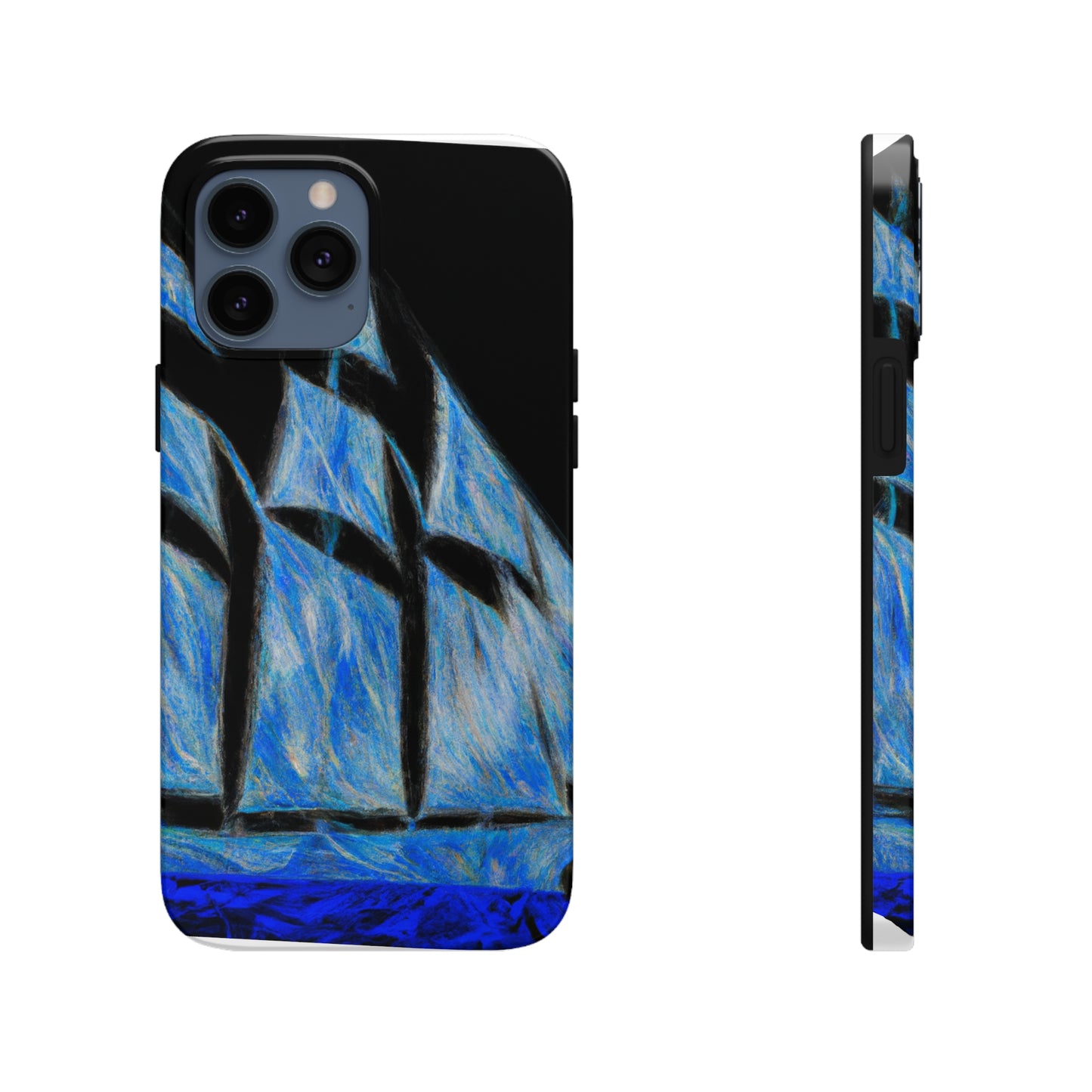 „El velero azul y las velas blancas: Una aventura de libertad en el mar“ – The Alien Tough Phone Cases