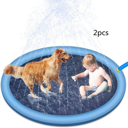 Almohadilla antideslizante para salpicaduras para niños y mascotas, piscina para perros, juguetes acuáticos de verano al aire libre, colchoneta divertida para juegos con fuente para patio trasero