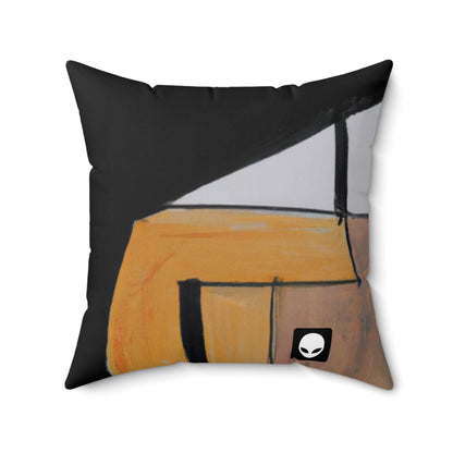 "Exploring Balance and Pattern in Abstract Art" - The Alien Square Pillow