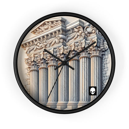 "3D Wall Columns: An Architectural Artpiece" - The Alien Wall Clock Trompe-l'oeil Style