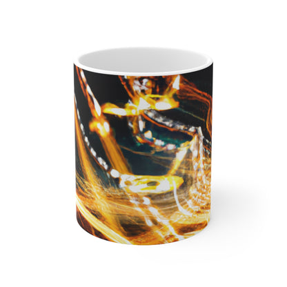 "Disrupción caótica: una exploración abstracta" - Taza de cerámica The Alien 11 oz