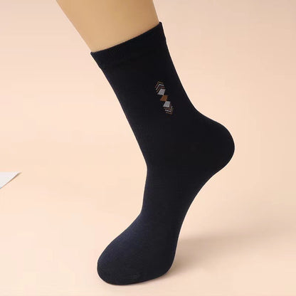 Men's Autumn And Winter Mid-calf Length Socks Black Wear-resistant Four Seasons