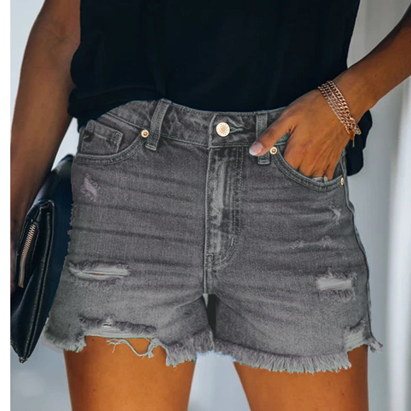 New summer Ripped High Waist Women Denim Shorts