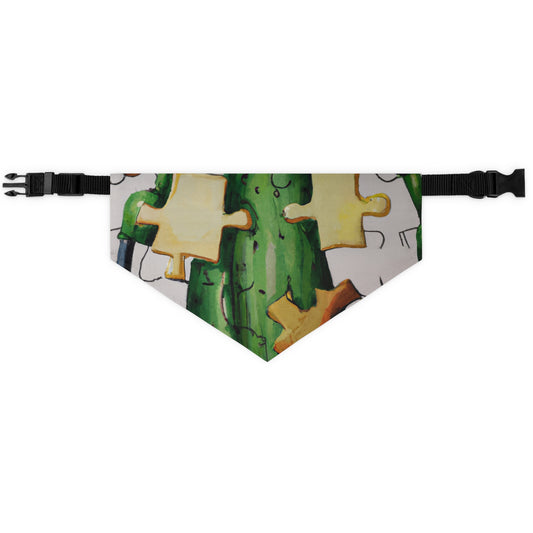 "Cactified Puzzle Time" - The Alien Pet Bandana Collar