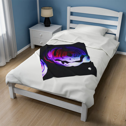 "Exploring Contrasts: A Colorful Dance of Luminance and Chromatic Aberration" - The Alien Velveteen Plush Blanket