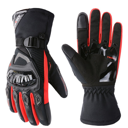 Guantes largos a prueba de viento para coche eléctrico, cálidos, impermeables, con pantalla táctil para motociclismo de invierno