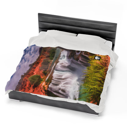 "Capturing Nature's Beauty: Crafting an Iconic Landscape in Vibrant Art" - The Alien Velveteen Plush Blanket