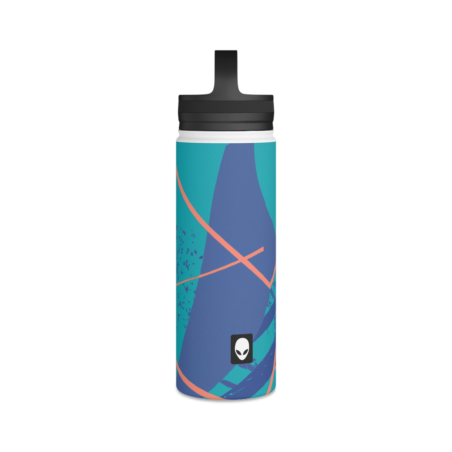 Geometric Artistry: An Exploration of Color and Form - The Alien Stainless Steel Water Bottle, Handle Lid