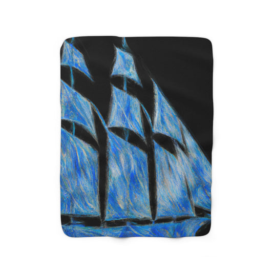 "El velero azul y las velas blancas: Una aventura de libertad en el mar" - The Alien Sherpa Fleece Blanket