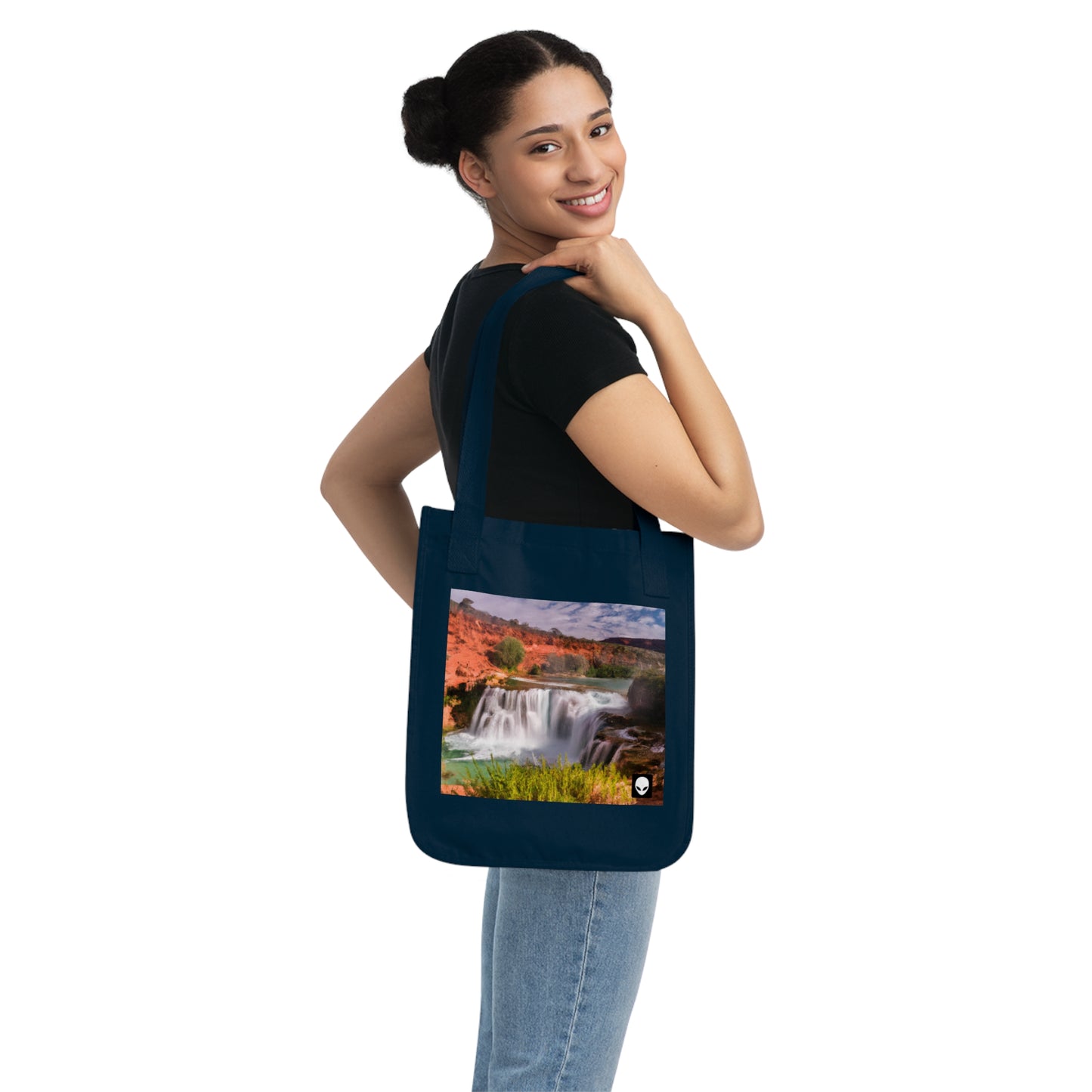 "Capturing Nature's Beauty: Crafting an Iconic Landscape in Vibrant Art" - The Alien Eco-friendly Tote Bag