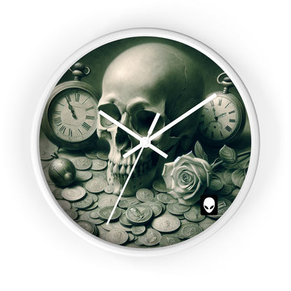 "Lingering Decay" - El reloj de pared alienígena estilo de pintura Vanitas