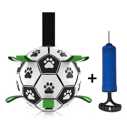 Hundespielzeug Interaktives Haustier-Fußballspielzeug mit Haltegriffen Hund Outdoor-Training Fußball Pet Bite Kaubälle für Hundezubehör 