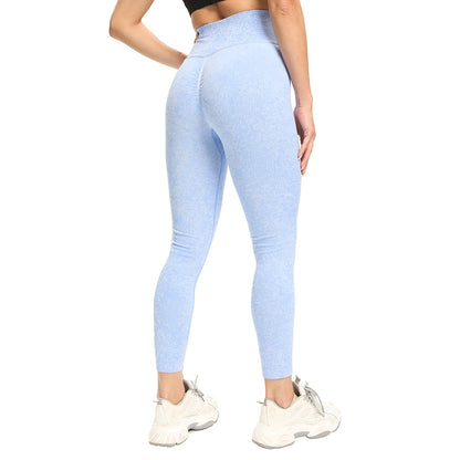 Nylon gestrickte feuchtigkeitsableitende Sport-Fitness-Slim-Leggings für Damen, Yogahose