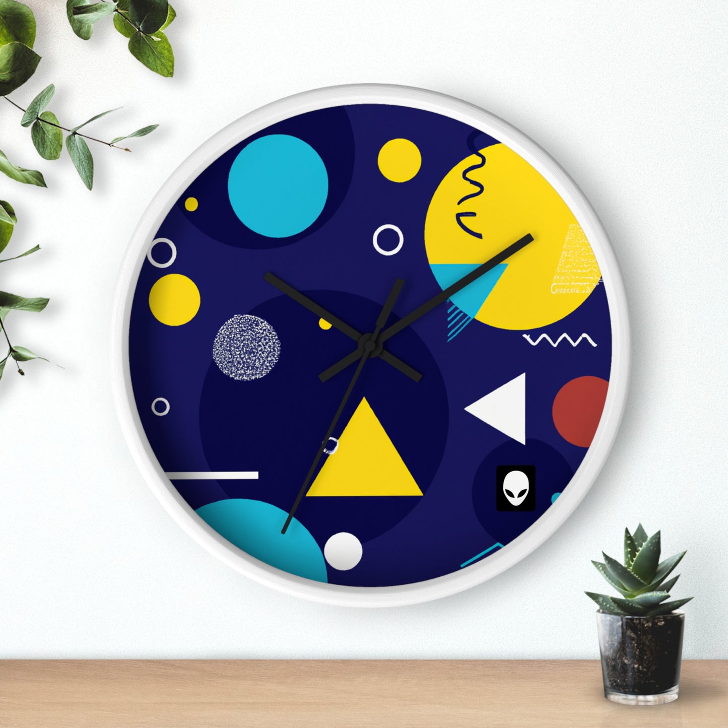 "Geometric Fusion: Bringing Your Vision to Colorful Life" - The Alien Wall Clock