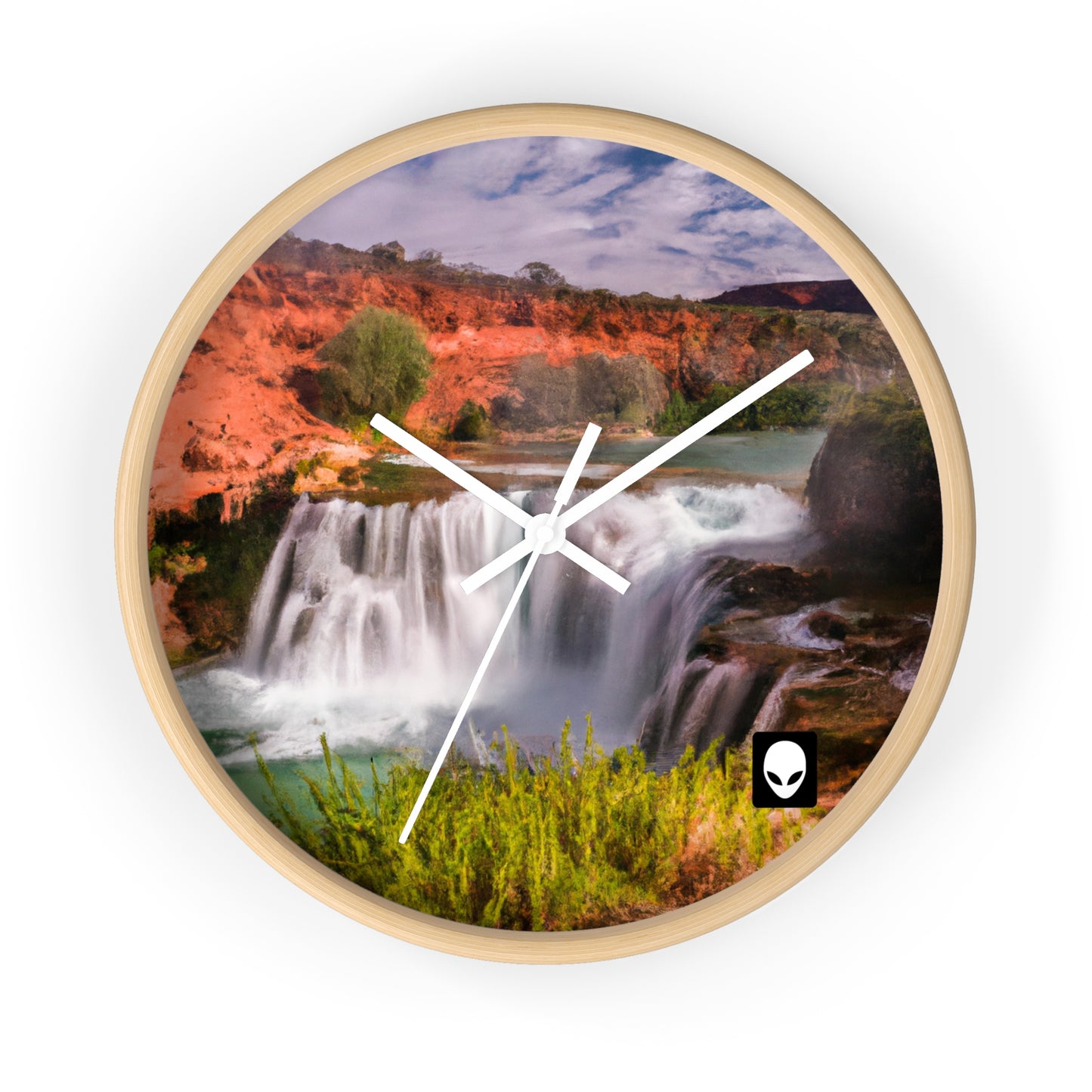 "Capturando la belleza de la naturaleza: creando un paisaje icónico en un arte vibrante" - The Alien Wall Clock