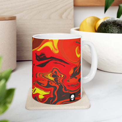 "Energía abstracta en movimiento" - Taza de cerámica The Alien 11 oz