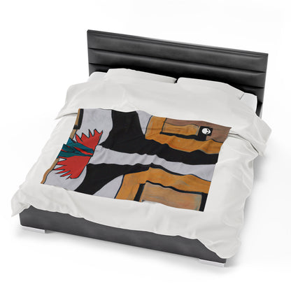 "Exploring Balance and Pattern in Abstract Art" - The Alien Velveteen Plush Blanket