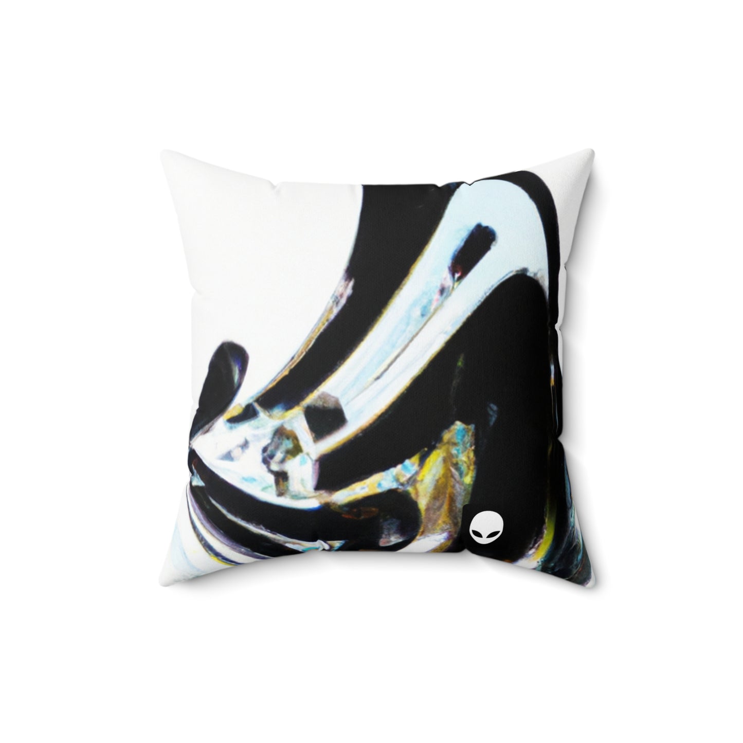 "Merging Perspectives: Crafting a Dynamic Visual Representation" - The Alien Square Pillow