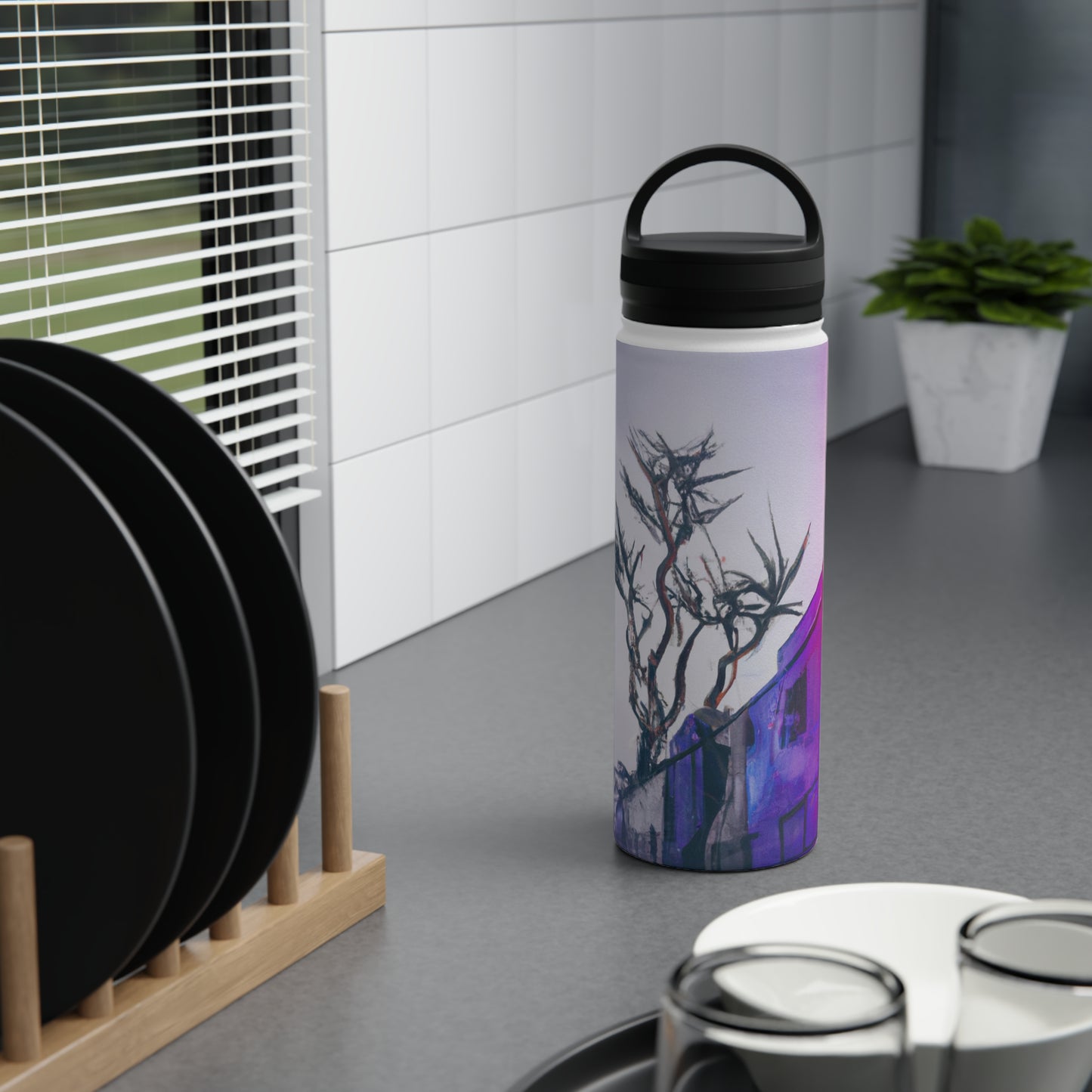 "Exploring Photographs in Color" - The Alien Stainless Steel Water Bottle, Handle Lid