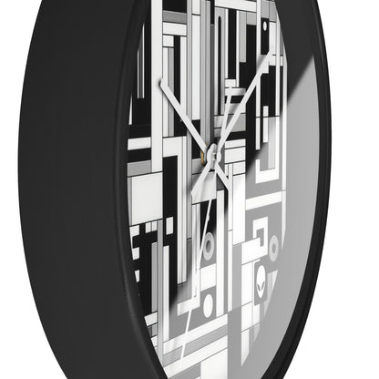 "De Stijl in Black and White" - The Alien Wall Clock De Stijl Style