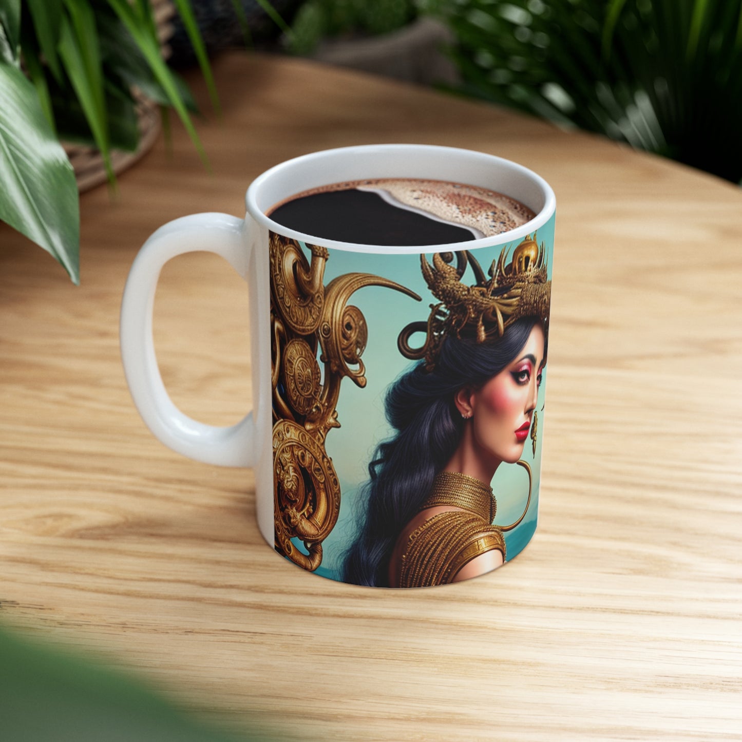 "Locura metafórica: una exploración de los mundos surrealistas de Salvador Dalí" - Taza de cerámica The Alien 11 oz