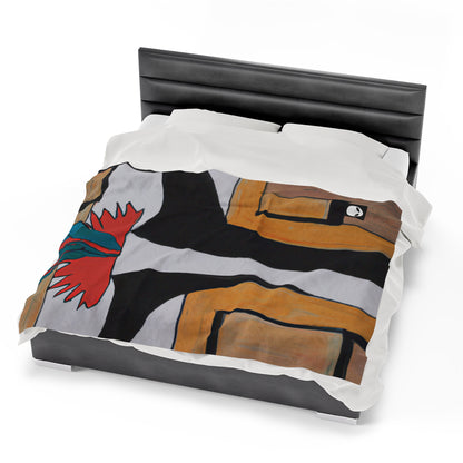 "Exploring Balance and Pattern in Abstract Art" - The Alien Velveteen Plush Blanket