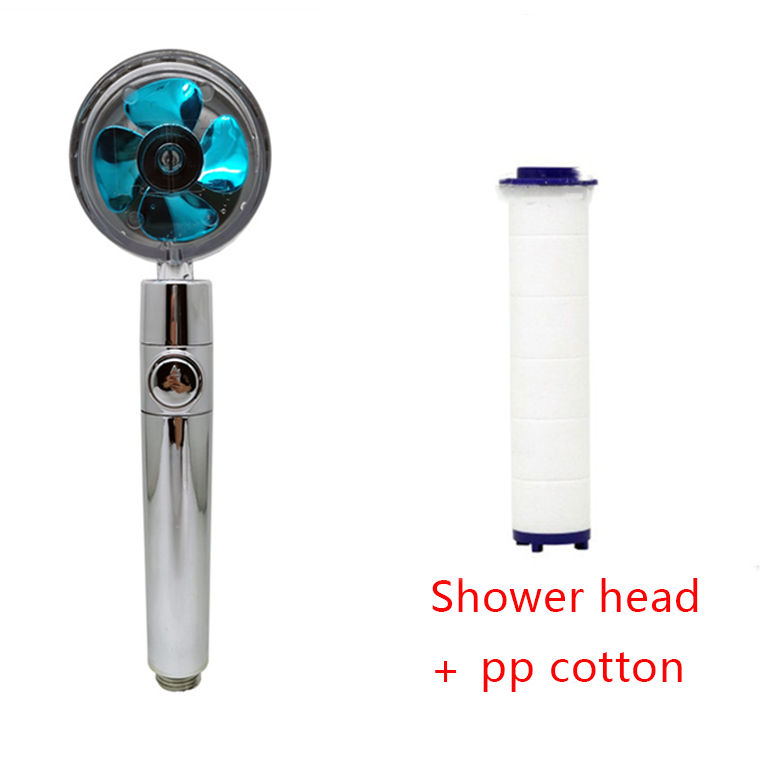 Cabezal de ducha con flujo de ahorro de agua, rotación de 360 ​​grados con ventilador pequeño, boquilla de pulverización de alta presión para lluvia ABS, accesorios de baño