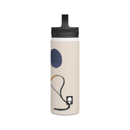 "Geometric Contrast: Exploring Color Through Geometry" - The Alien Stainless Steel Water Bottle, Handle Lid