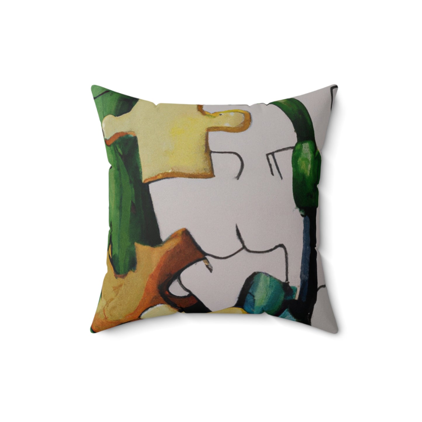 "Cactified Puzzle Time" - The Alien Square Pillow