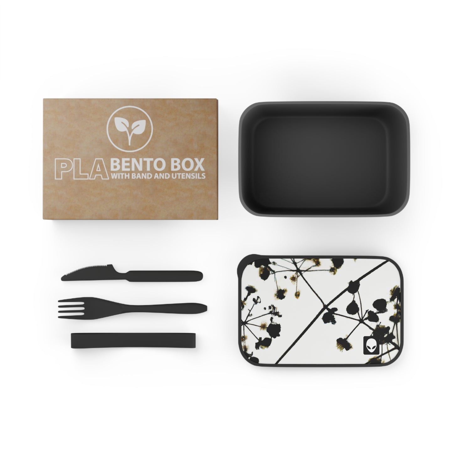 "A Light and Shadow Illumination" - The Alien Eco-friendly PLA Bento Box with Band and Utensils