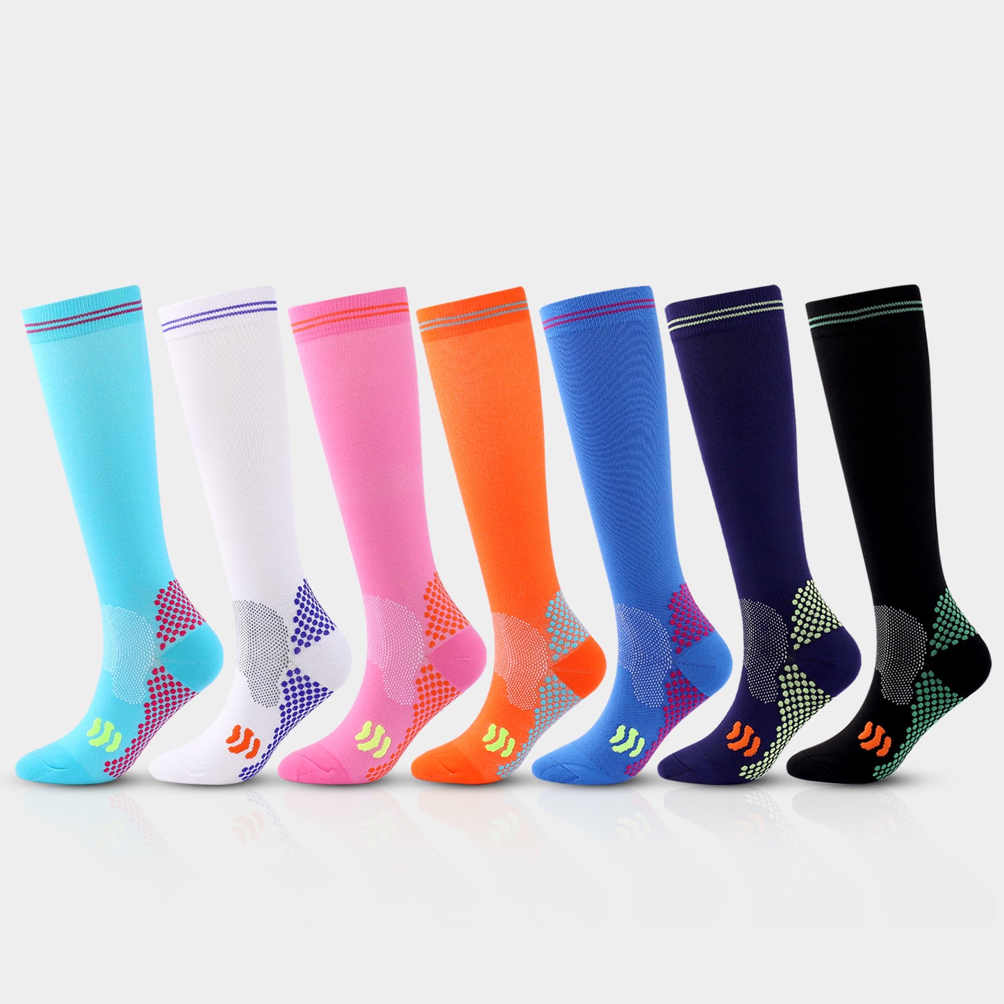 Calcetines de presión multicolores minimalistas de moda para hombres y mujeres