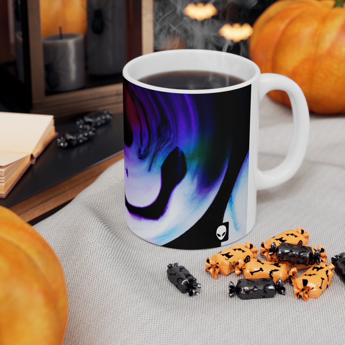 "Exploring Contrasts: A Colorful Dance of Luminance and Chromatic Aberration" - The Alien Ceramic Mug 11 oz