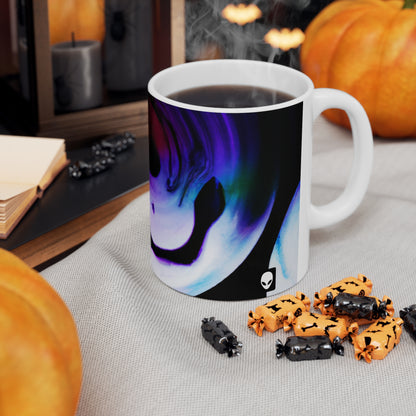 "Exploring Contrasts: A Colorful Dance of Luminance and Chromatic Aberration" - The Alien Ceramic Mug 11 oz