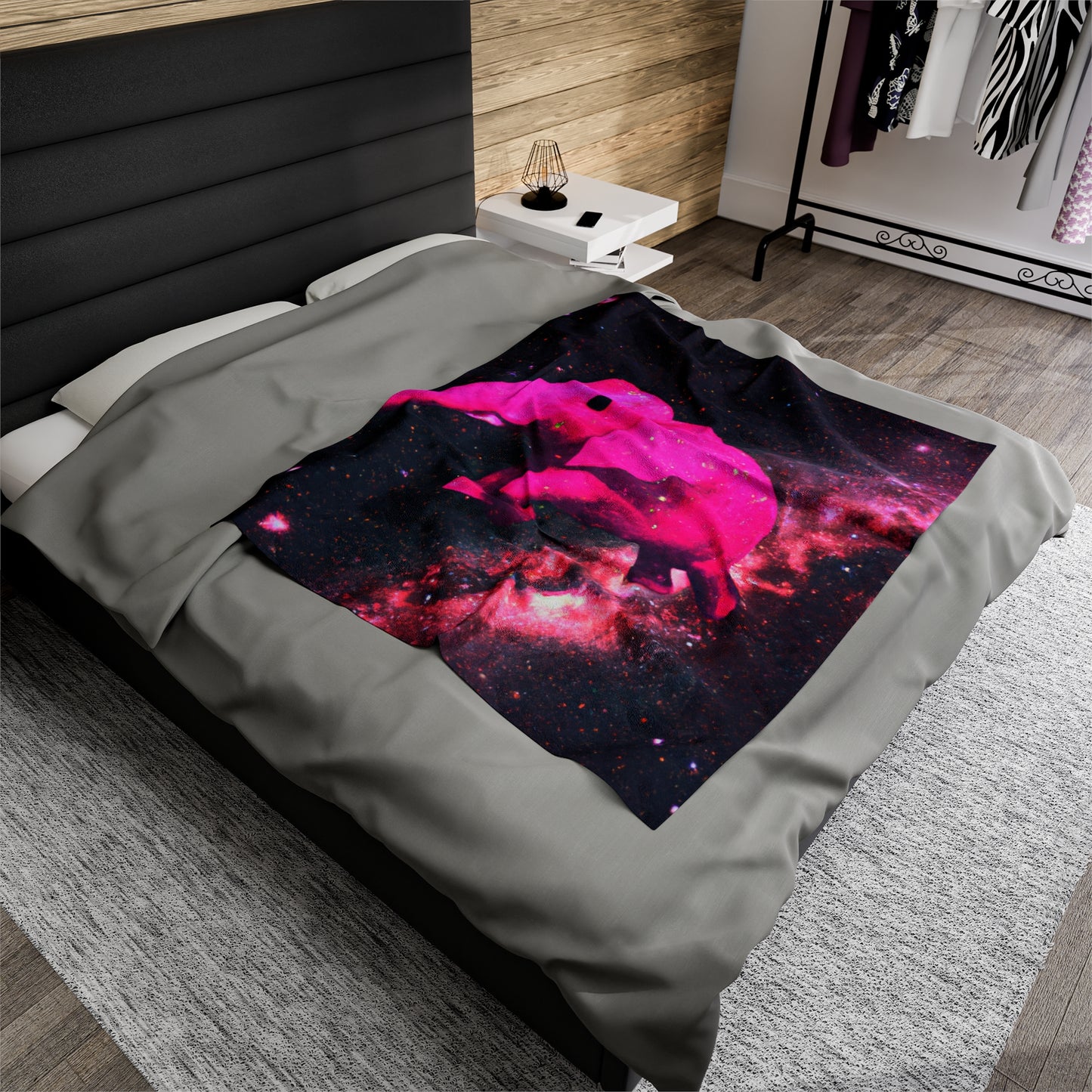 "Majestic Pinkelephant Exploration" - The Alien Velveteen Plush Blanket