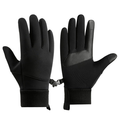 Guantes gruesos acolchados de terciopelo cálido para ciclismo a prueba de viento al aire libre para hombres