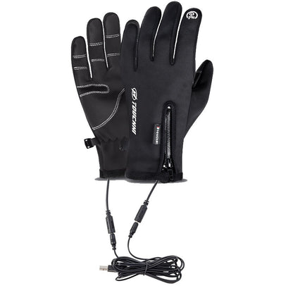 Beheizbare Fahrradhandschuhe. Outdoor-Beheizbare Polyester-Herrenhandschuhe