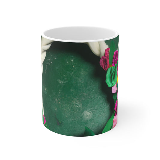 "Floral WhiRLwind" - Taza de cerámica The Alien 11 oz