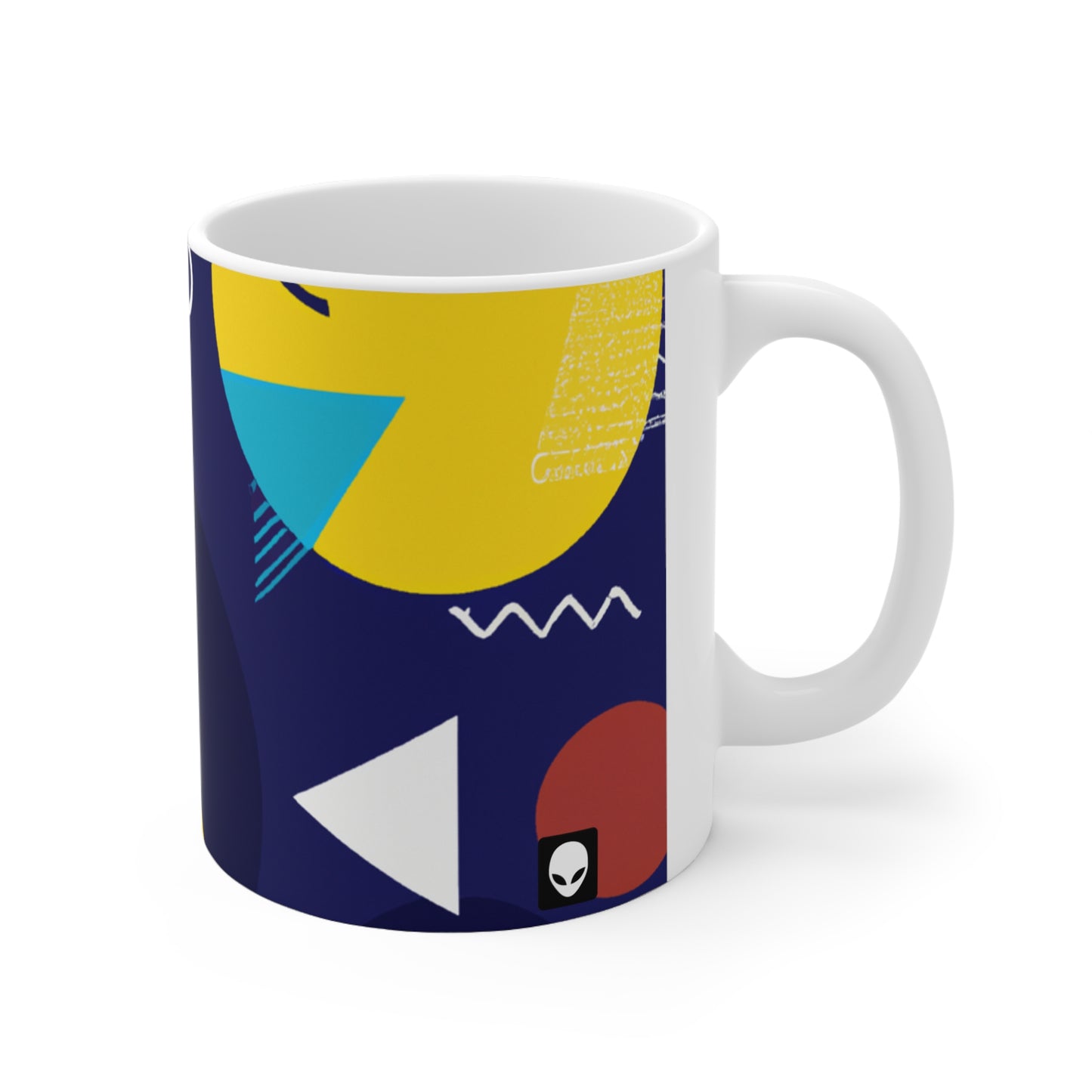 "Geometric Fusion: Bringing Your Vision to Colorful Life" - The Alien Ceramic Mug 11 oz