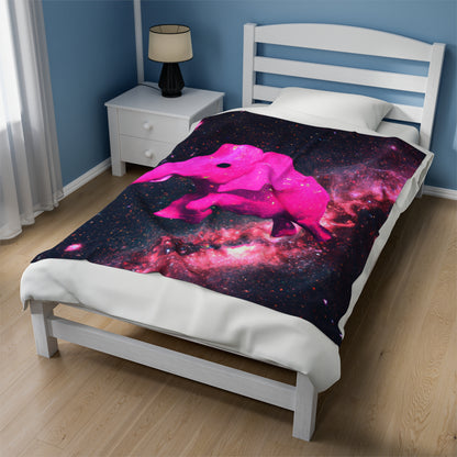 "Majestic Pinkelephant Exploration" - The Alien Velveteen Plush Blanket