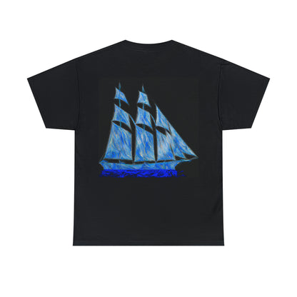 „El velero azul y las velas blancas: Una aventura de libertad en el mar“ – Das Alien-T-Shirt