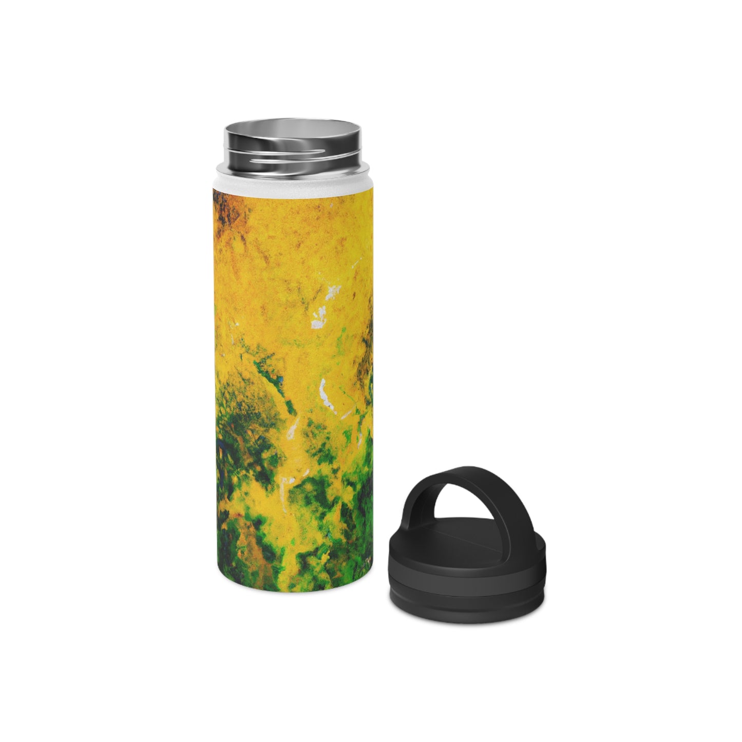 "Exploring Colorful Textures" - The Alien Stainless Steel Water Bottle, Handle Lid