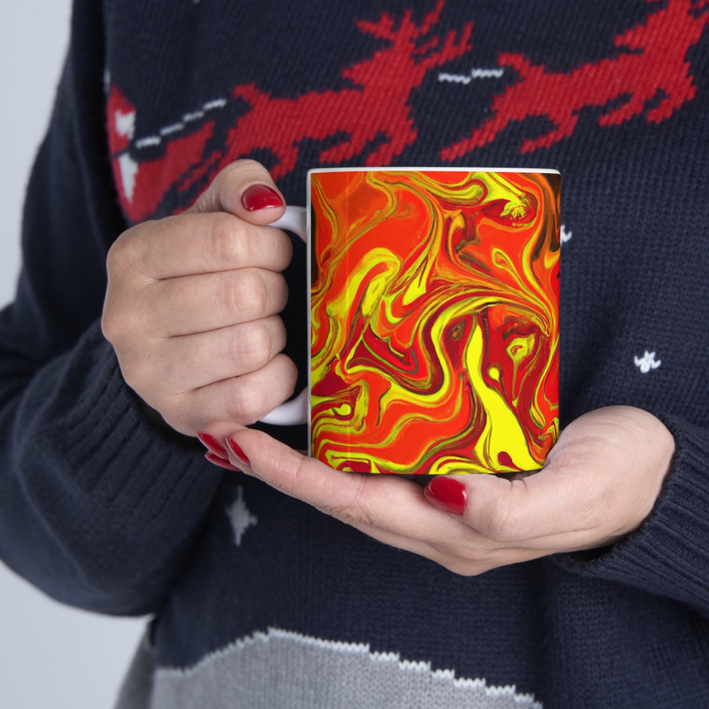 "Abstract Energy in Motion" - The Alien Ceramic Mug 11 oz