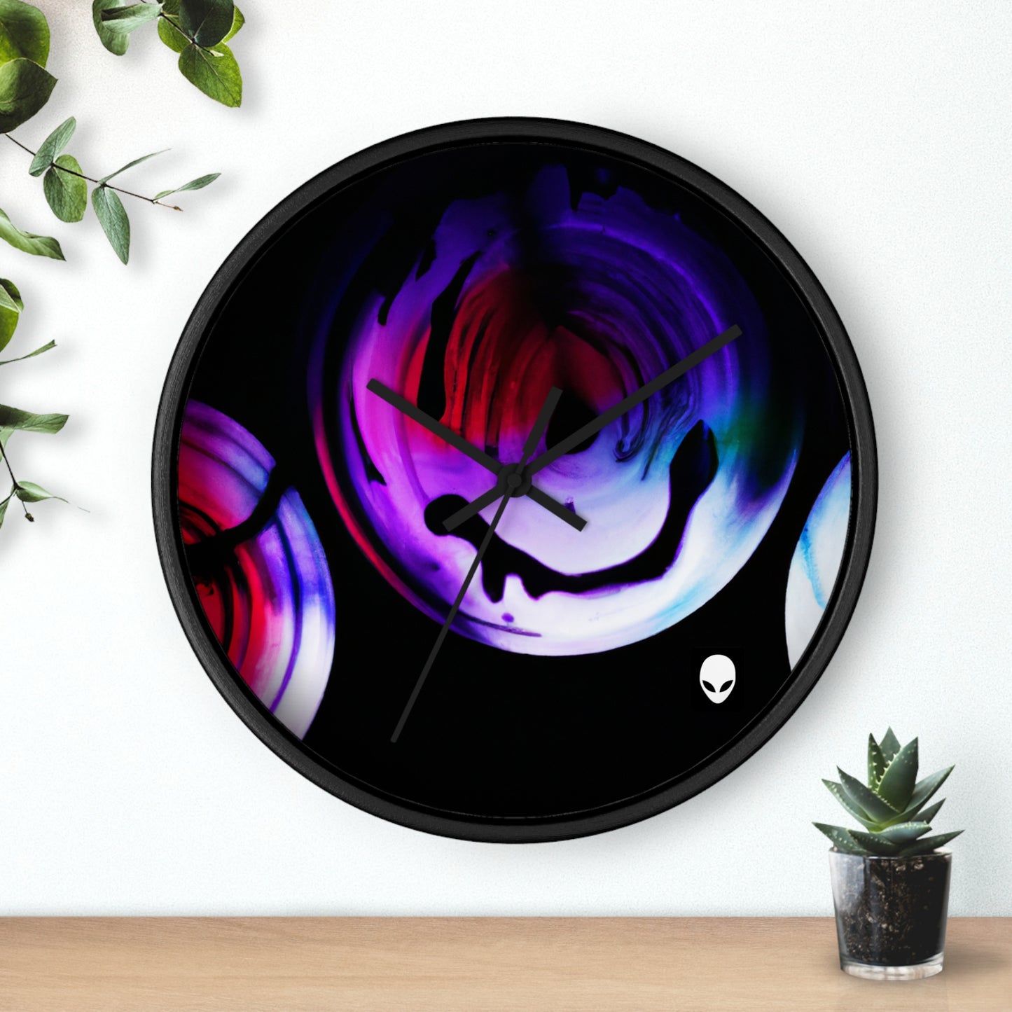 "Exploring Contrasts: A Colorful Dance of Luminance and Chromatic Aberration" - The Alien Wall Clock