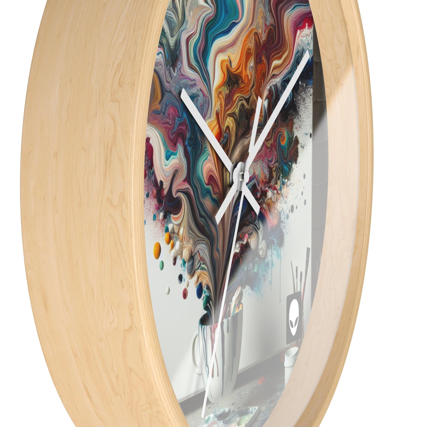 "A Paint Poured Paradise: Acrylic Pouring Art" - The Alien Wall Clock Acrylic Pouring Style